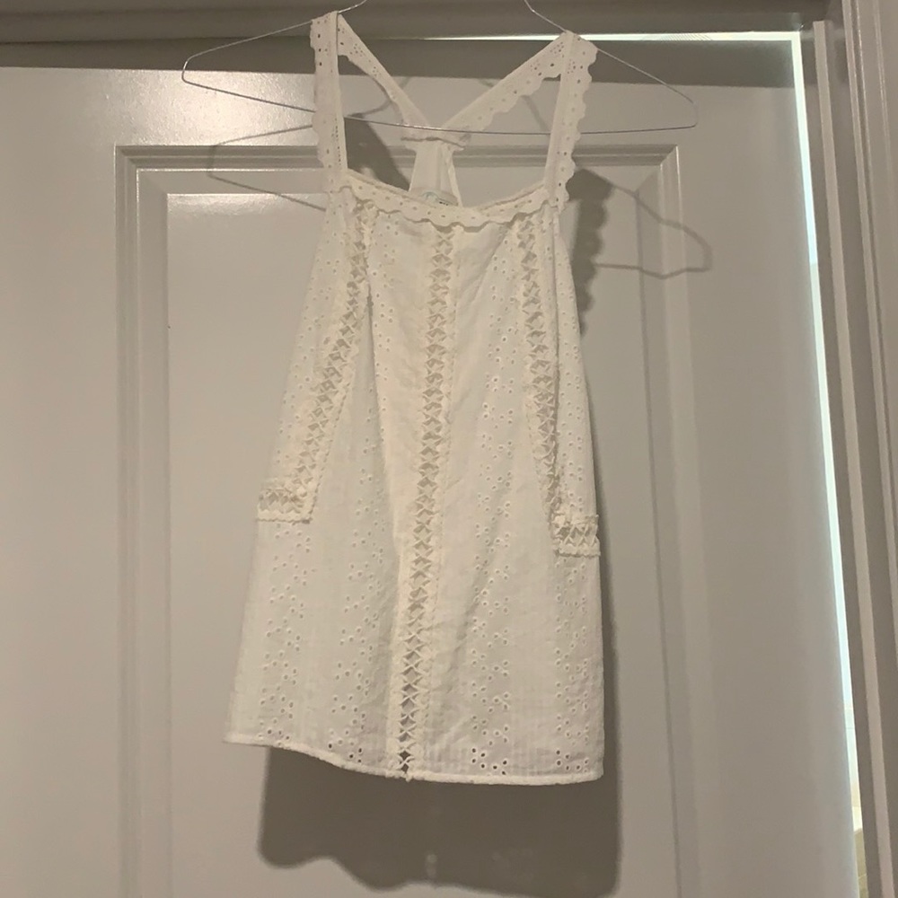 White eyelet shirt